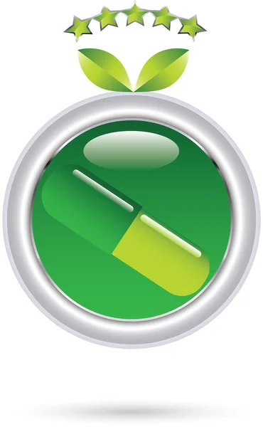 Green pill — Stock Vector