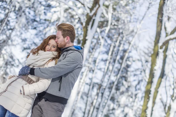Young couple at winter — Stock Photo, Image