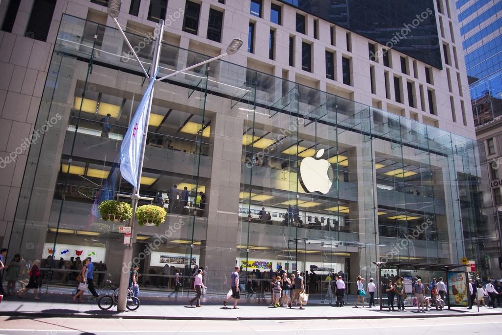 SYDNEY, AUSTRALIA - FEBRUARY 2, 2015: Detail from Apple shop in Sidney, Australia. Apple is American multinational corporation founded at 1976 at Cupertino, California.