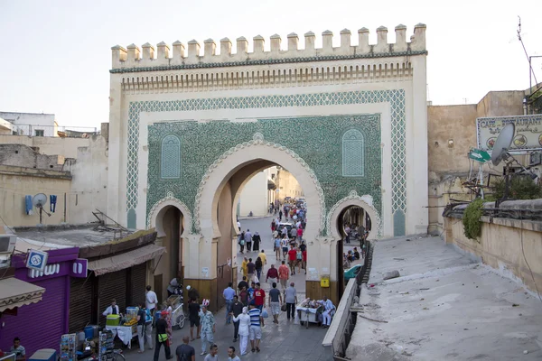 フェズ、モロッコでバブの坊 Jeloud 門 (青いゲート) — ストック写真