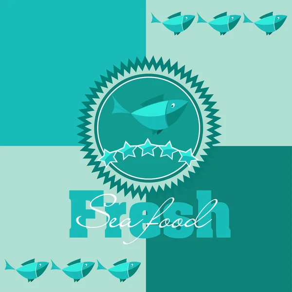 Fresh seafood — Stock Vector