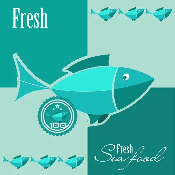 Fresh seafood — Stock Vector