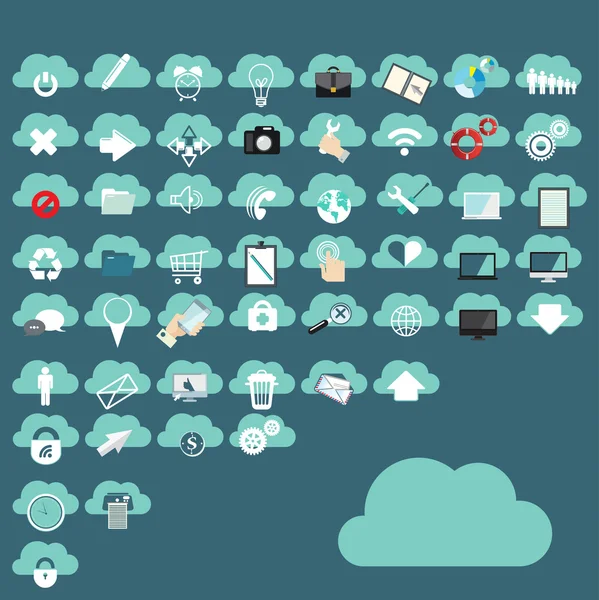 Iconos de computación en nube — Archivo Imágenes Vectoriales