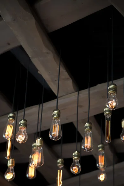 Light bulbs on ceiling — Stock Photo, Image