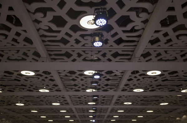 Ornamental ceiling with lights — Stock Photo, Image