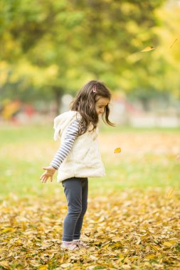 sonbahar parkta kız