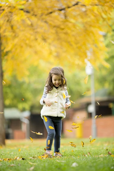 Menina no parque de outono — Fotografia de Stock