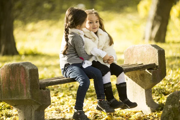 Ragazze al parco autunnale — Foto Stock