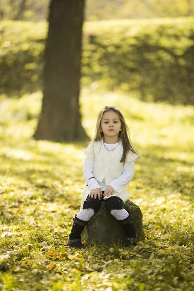 秋の公園で少女 — ストック写真