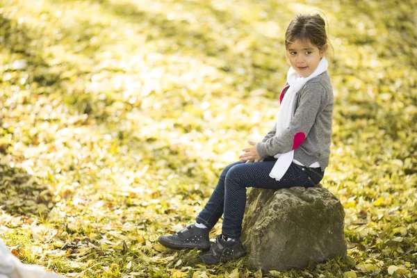 Sonbahar parkta kız — Stok fotoğraf