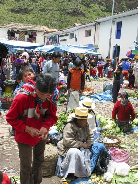 Unidentified people at the market