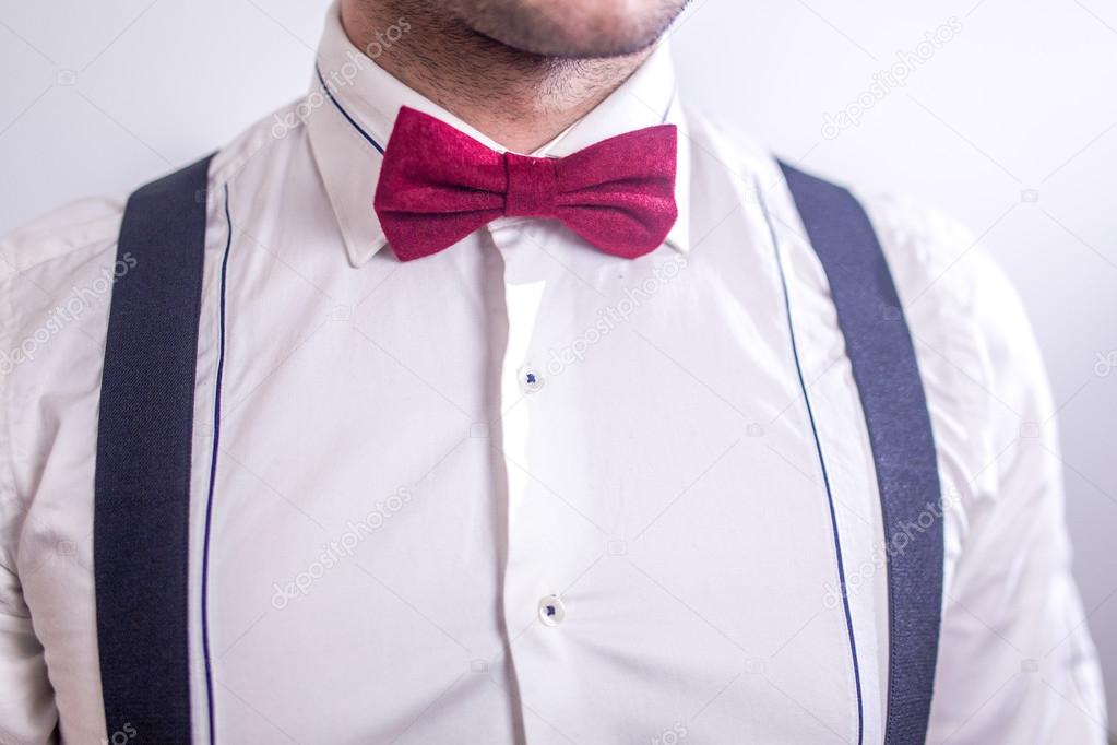 Bowtie on man close up