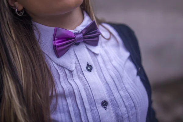 Bowtie feminino de perto — Fotografia de Stock