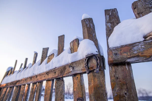 Dettaglio recinzione in legno — Foto Stock