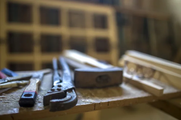 Strumenti di fabbrica in legno — Foto Stock