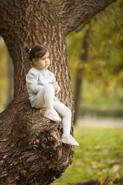 秋の公園で少女 — ストック写真