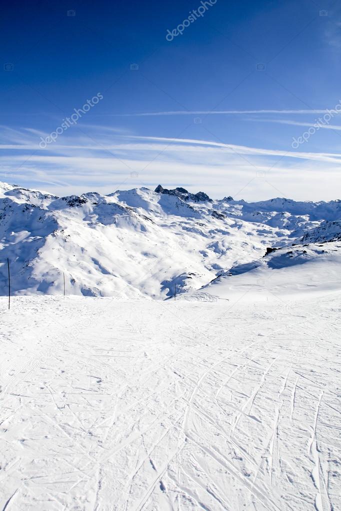 Winter mountains view