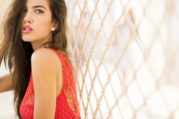 Young woman in dress — Stock Photo, Image