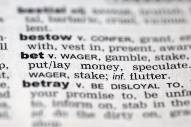 Sözlük ayrıntıları yakın çekim