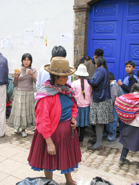 Unidentified people at the market