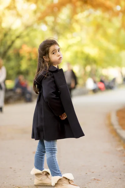 Menina no parque de outono — Fotografia de Stock