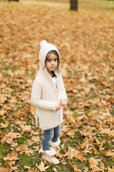 Fille au parc d'automne — Photo