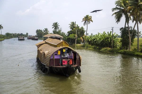 Barche a retrostanti in Kerala — Foto Stock