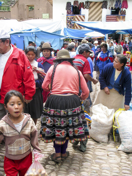 Unidentified people at the market