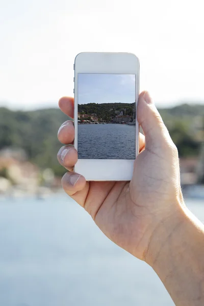 Fotografiar con teléfono inteligente — Foto de Stock