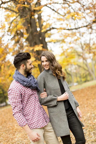 Junges Paar im Park — Stockfoto