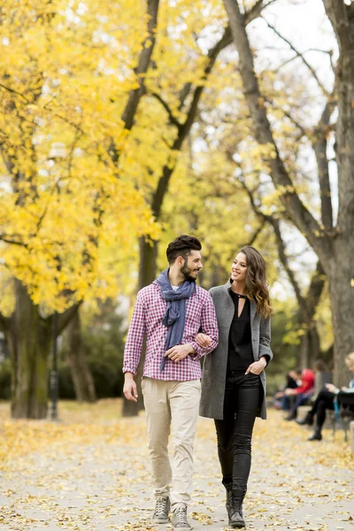 Giovane coppia nel parco — Foto Stock