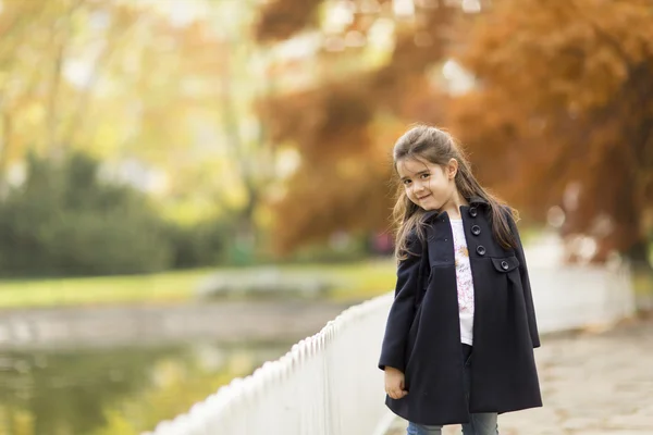 Dívka v podzimní park — Stock fotografie