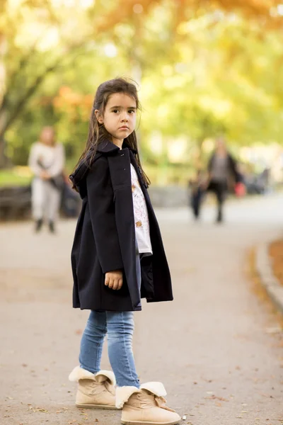 秋の公園で少女 — ストック写真