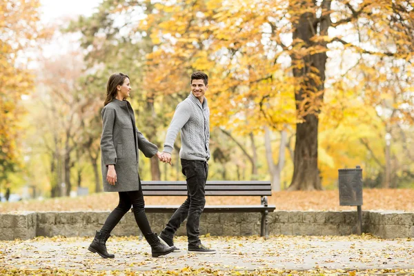 Jovem casal no parque — Fotografia de Stock