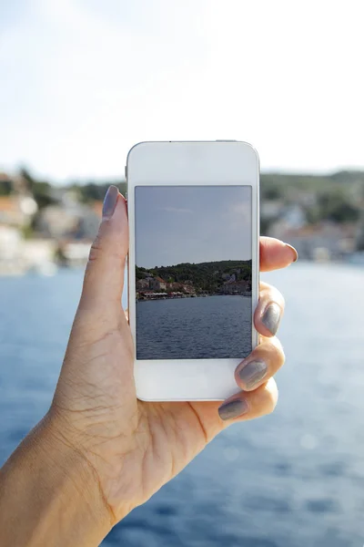 Fotografiar con teléfono inteligente — Foto de Stock