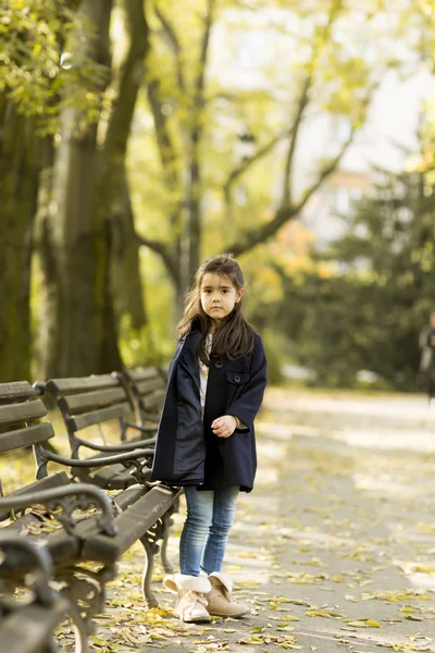 Ragazza al parco autunnale — Foto Stock