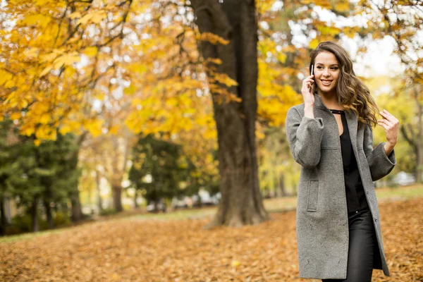 Frau im Herbstpark — Stockfoto