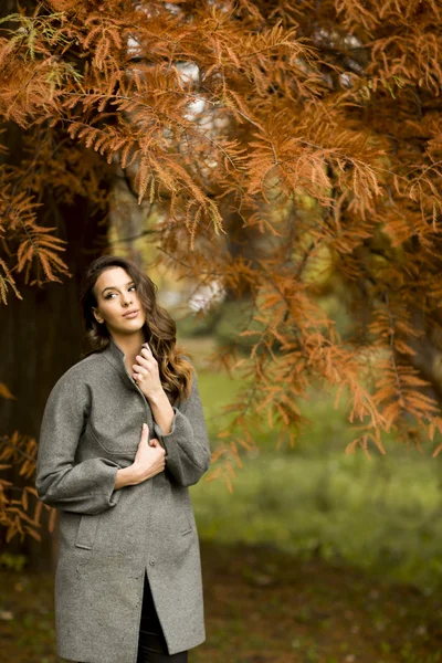 Frau im Herbstpark — Stockfoto