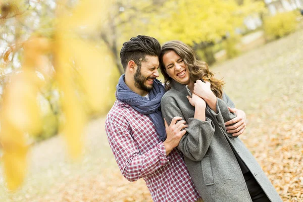 Junges Paar im Park — Stockfoto