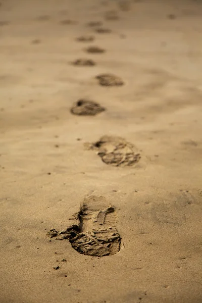 Vue des empreintes de pas sur le sable — Photo