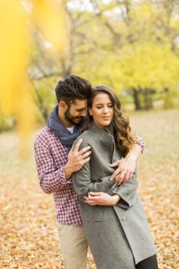 Parktaki genç çift.