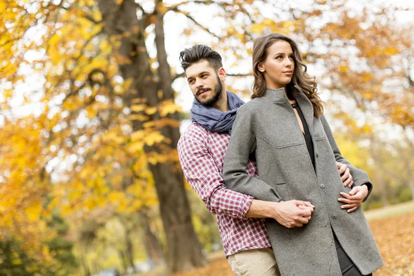 Jovem casal no parque — Fotografia de Stock