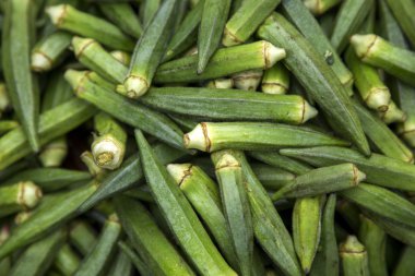 Fresh green okra clipart