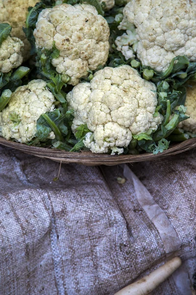 Fresh cauliflower on the market — Stock Photo, Image