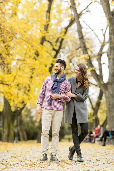 Jeune couple dans le parc — Photo