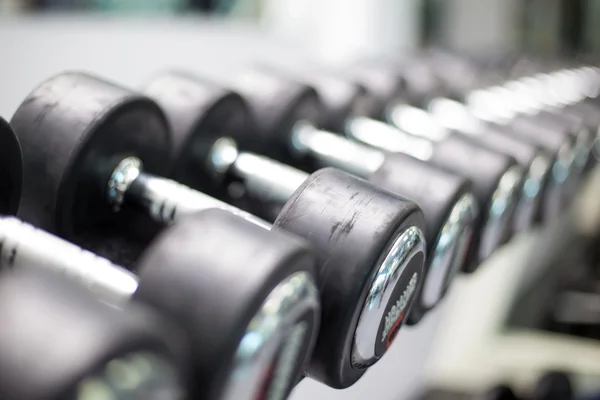 Gym dumbbells view — Stock Photo, Image
