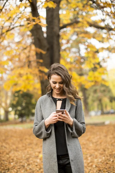 Young woman with mobile phone — Stock Photo, Image