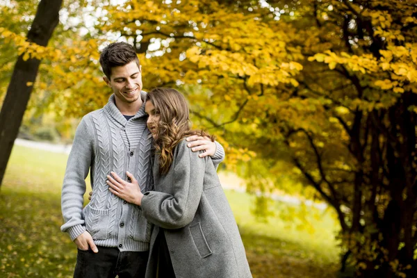 Junges Paar im Park — Stockfoto