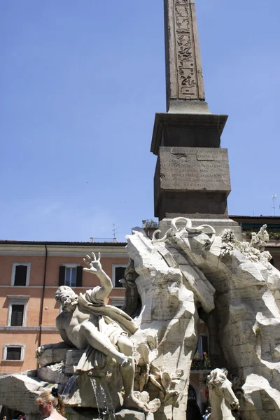 Fontanna czterech rzek w Rzymie — Zdjęcie stockowe