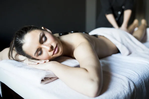 Woman having massage therapy — Stock Photo, Image